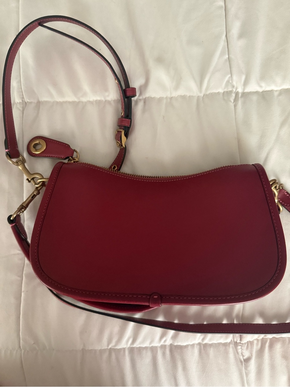 Coach mauve Leather Shoulder Bag - Picture 3 of 4